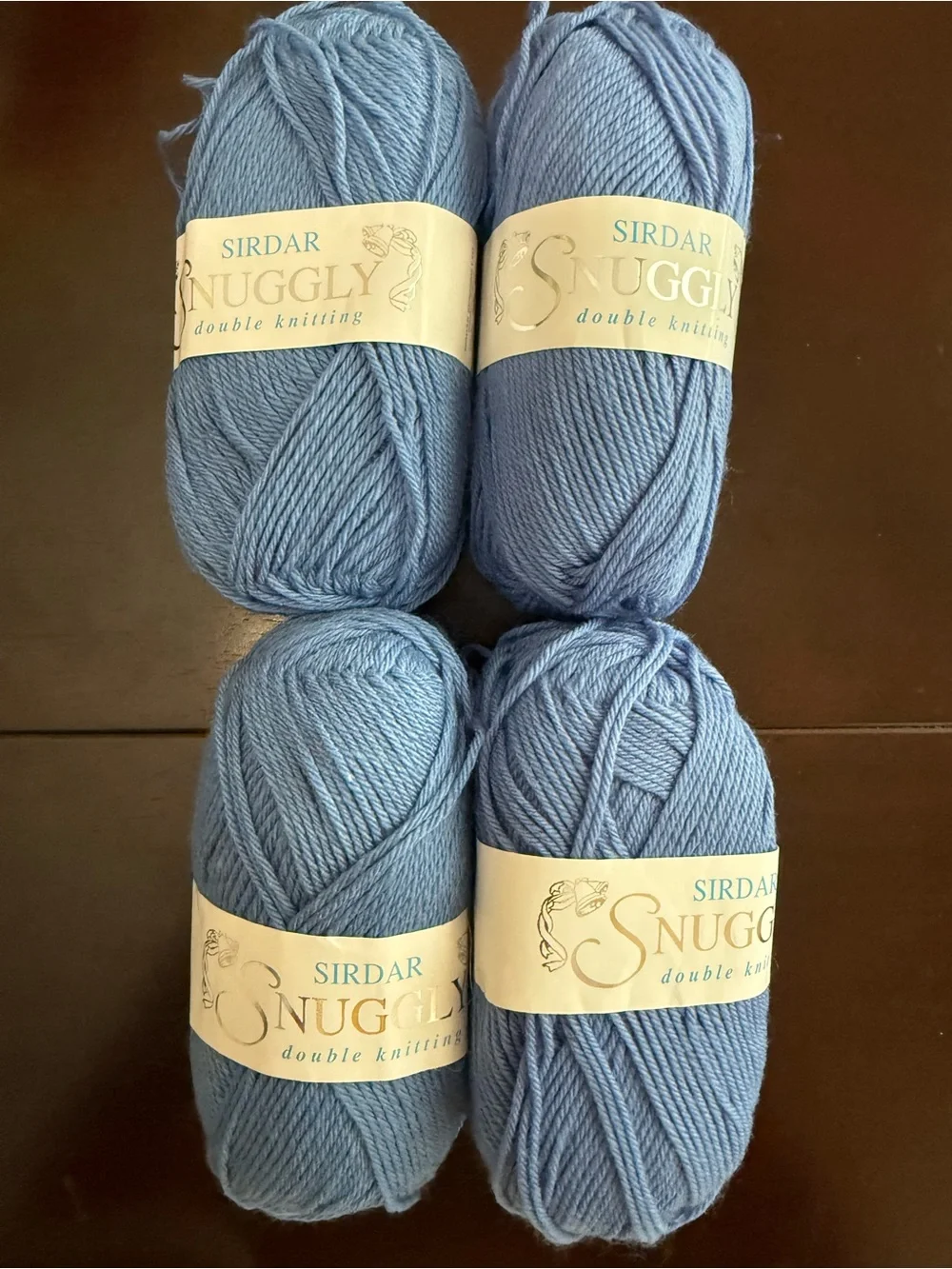 Snuggly Double Knitting Yarn - Light Blue 4 skeins